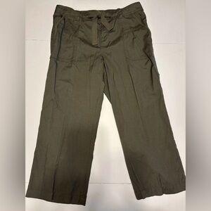 Charter Club Capri Length Pants Women Sz 10 Green High Rise Drawstring Straight